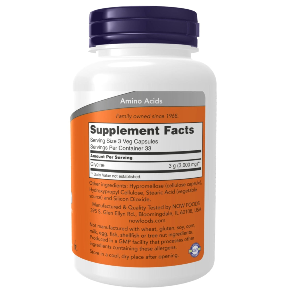 Glycine 1000 mg | 100 gélules véganes | NOW Foods