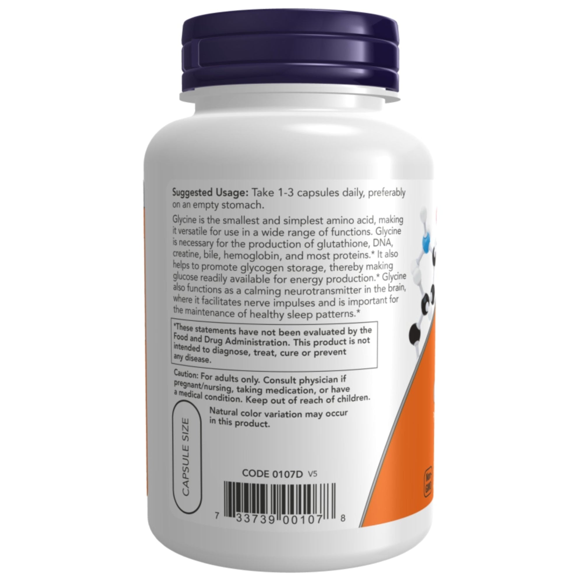 Glycine 1000 mg | 100 gélules véganes | NOW Foods