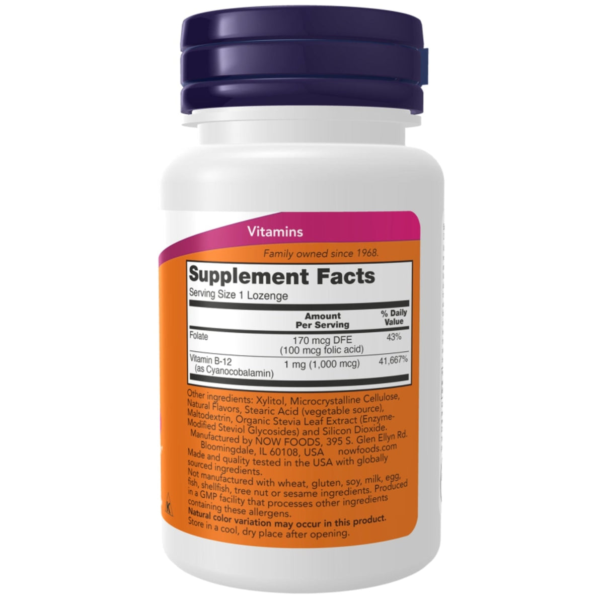 Vitamine B-12 1000 mcg | 100 comprimés à sucer | NOW Foods