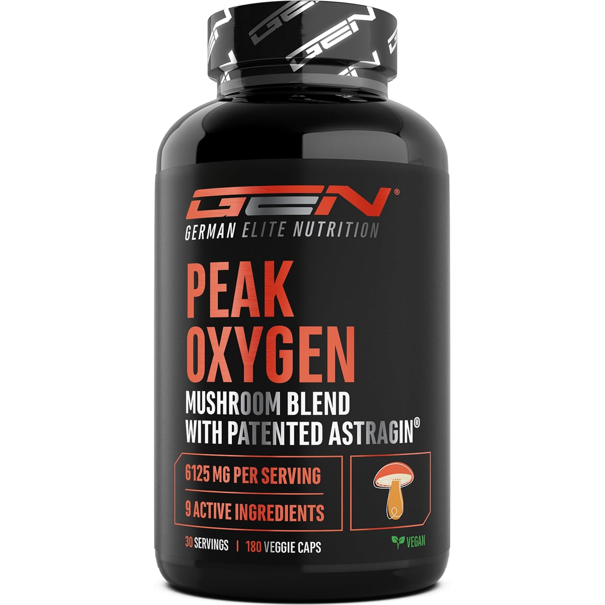 GEN Peak Oxygen complexe de champignons 180 gélules vue de face