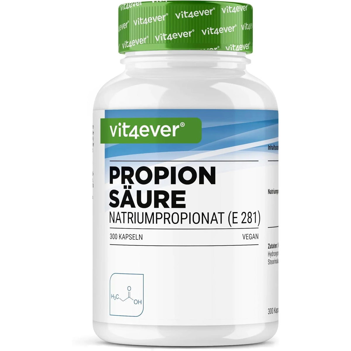 Vit4ever Acide propionique pot avec 300 gélules véganes