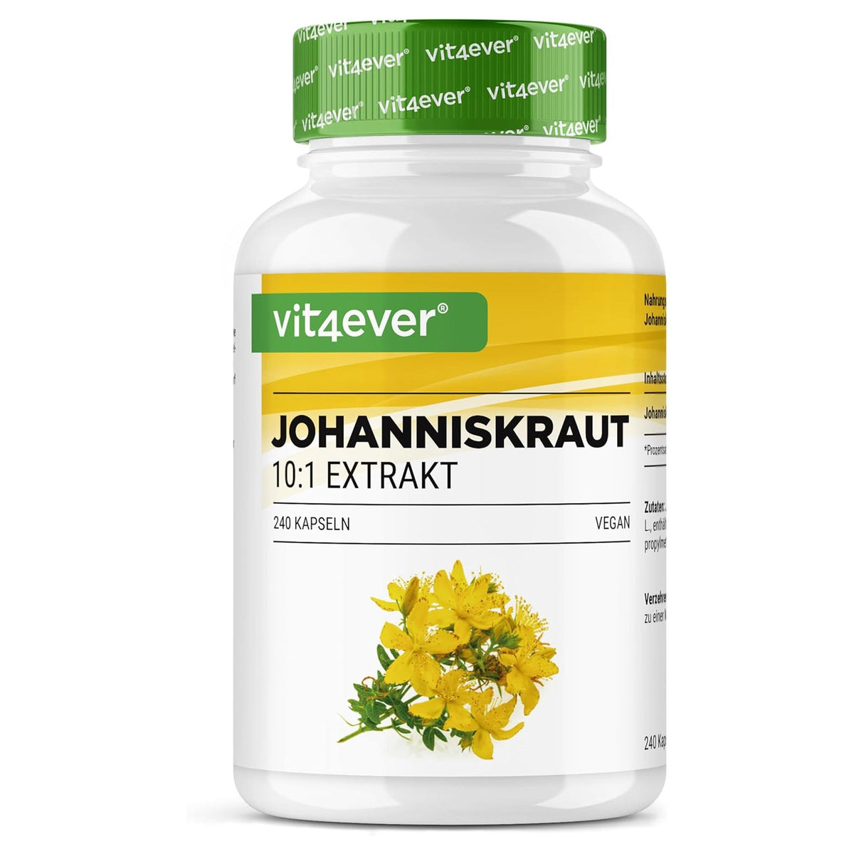 Gélules de Millepertuis Vit4ever - extrait fortement dosé à 500 mg, équivalent à 5000 mg de millepertuis pur