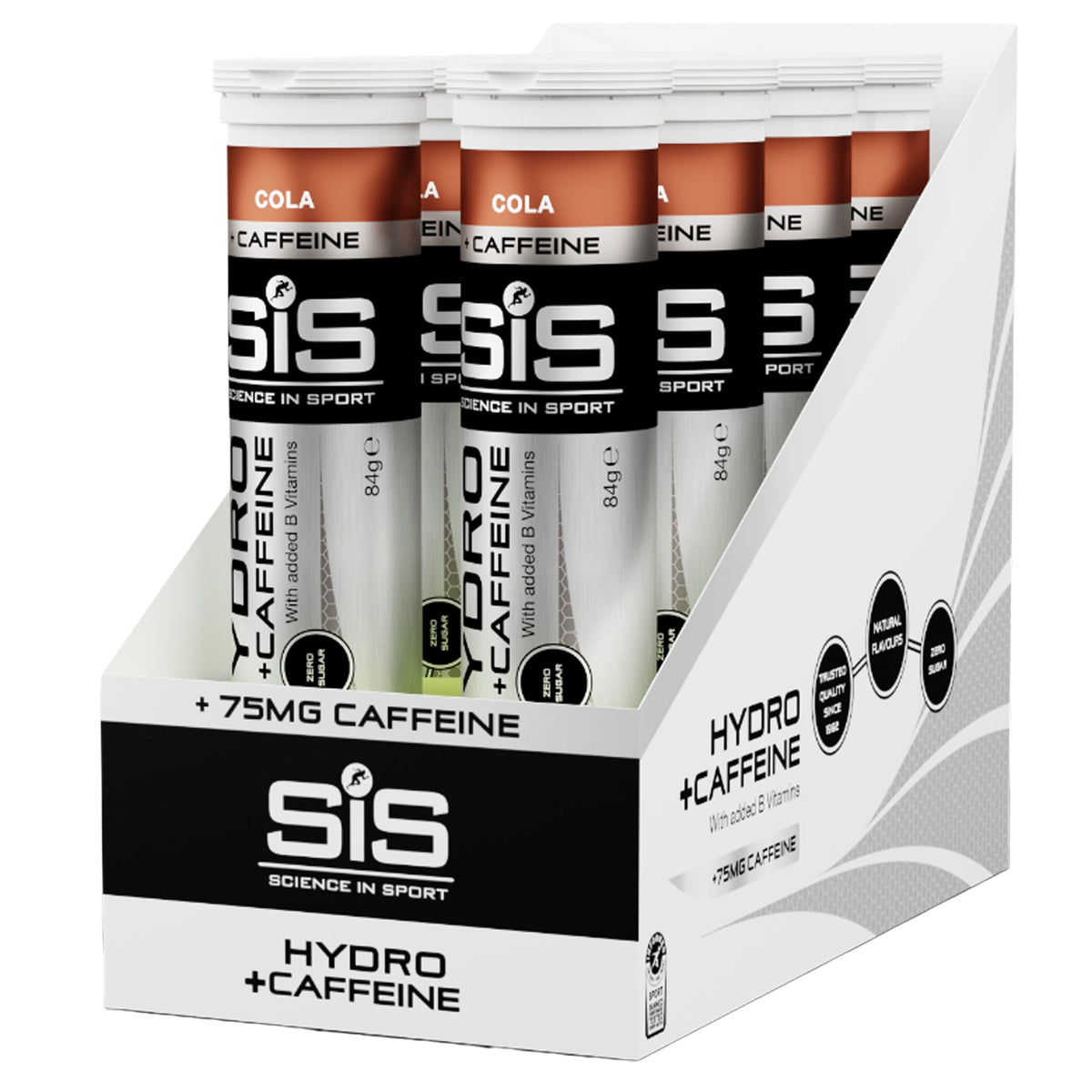 SiS Hydro Tablets Cola + Caféine 8 tubes - comprimés effervescents aux électrolytes