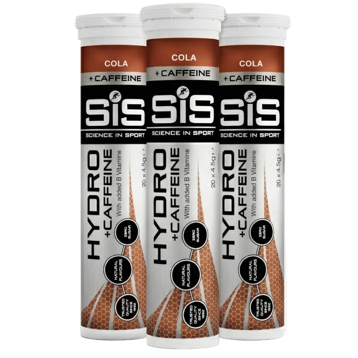 SiS Hydro Tablets Cola + Caféine 3 tubes - comprimés effervescents aux électrolytes