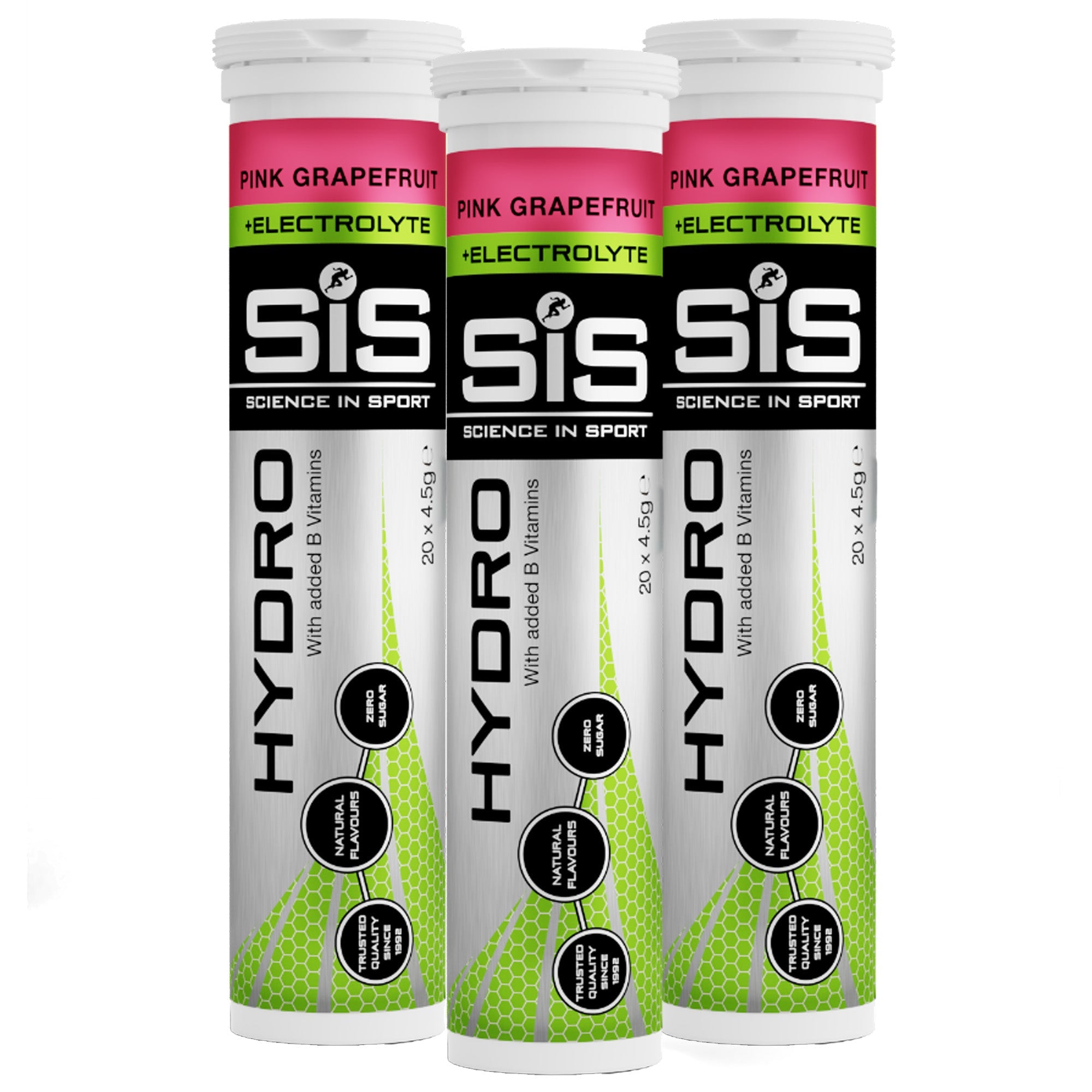 SiS Hydro Tablets Pamplemousse Rose 3 tubes - comprimés effervescents aux électrolytes