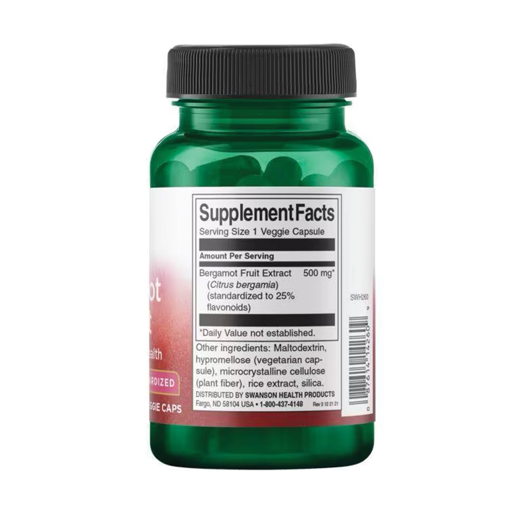 Swanson Extrait de bergamote 500 mg - complément alimentaire