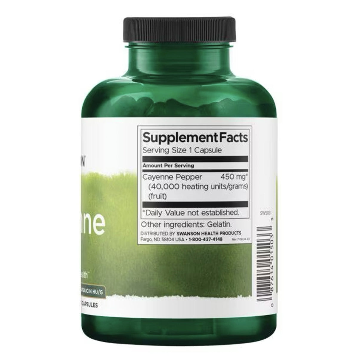 Swanson Piment de Cayenne 450 mg - complément alimentaire