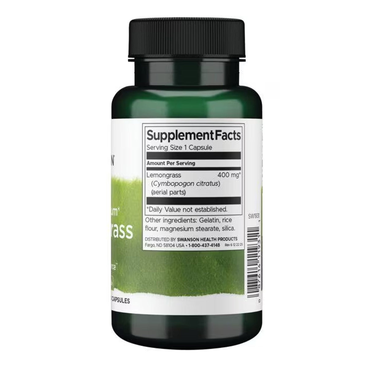 Swanson Citronnelle 400 mg - complément alimentaire