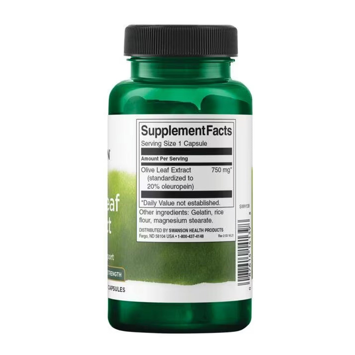 Swanson Extrait de feuille d'olivier 500 mg - complément alimentaire