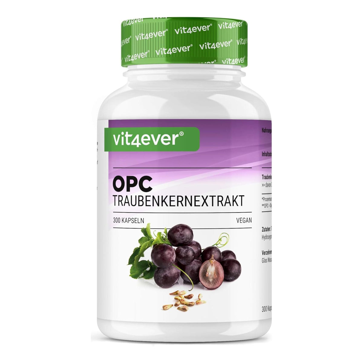 Vit4ever Extrait de pépins de raisin OPC 1000mg 300 gélules - complément à base de plantes | acheter en France