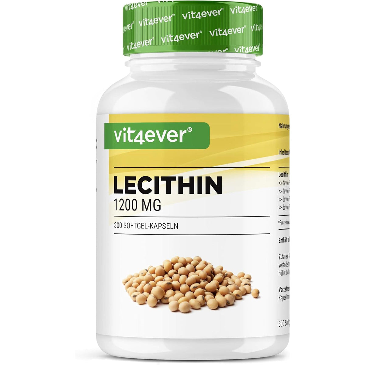 Vit4ever Lécithine 1200mg 300 capsules molles - complément à base de plantes | acheter en France
