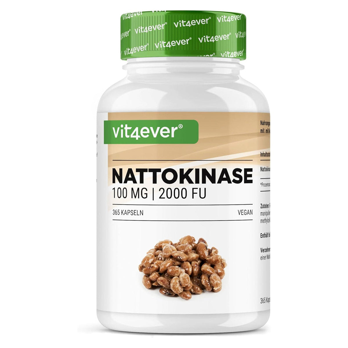 Vit4ever Nattokinase 100mg 2000 FU 365 gélules - complément alimentaire | acheter en France