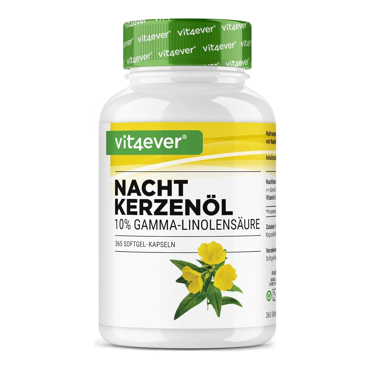 Vit4ever Huile d'onagre 2000mg 365 capsules molles - complément à base de plantes | acheter en France