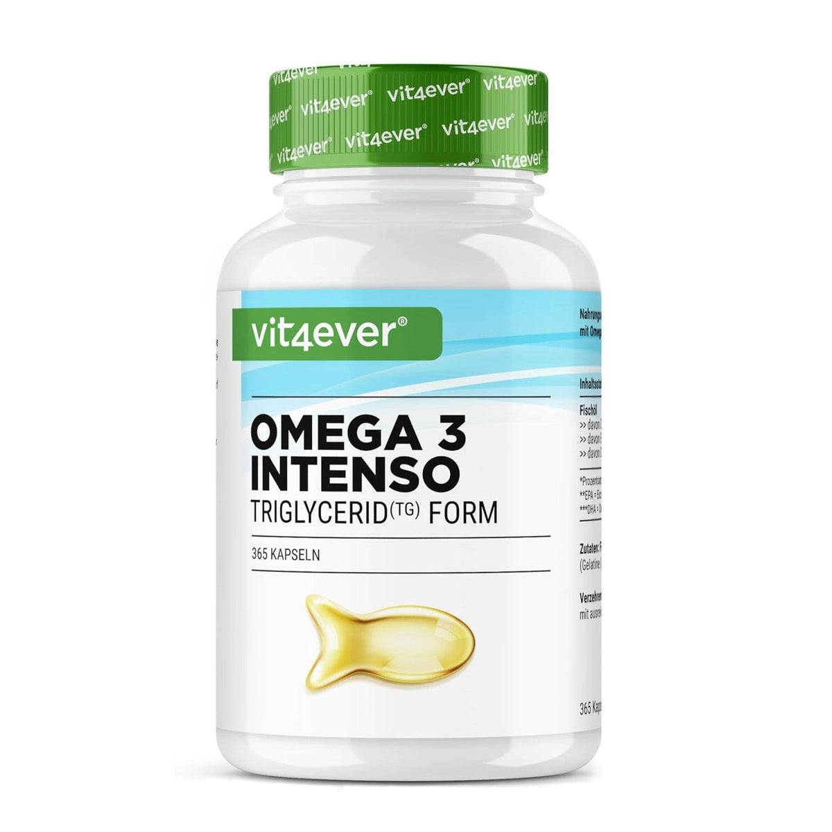 Vit4ever Oméga 3 Huile de poisson 1000mg 365 capsules molles - complément alimentaire | acheter en France