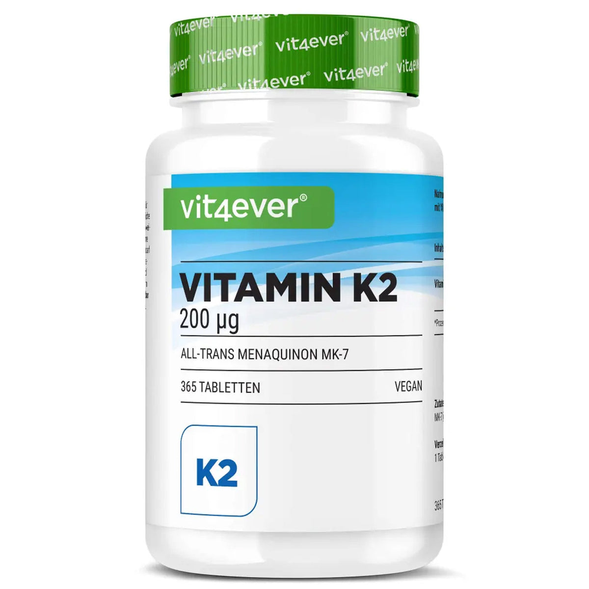 Vit4ever Vitamine K2 MK-7 200 mcg 365 comprimés - complément alimentaire | acheter en France