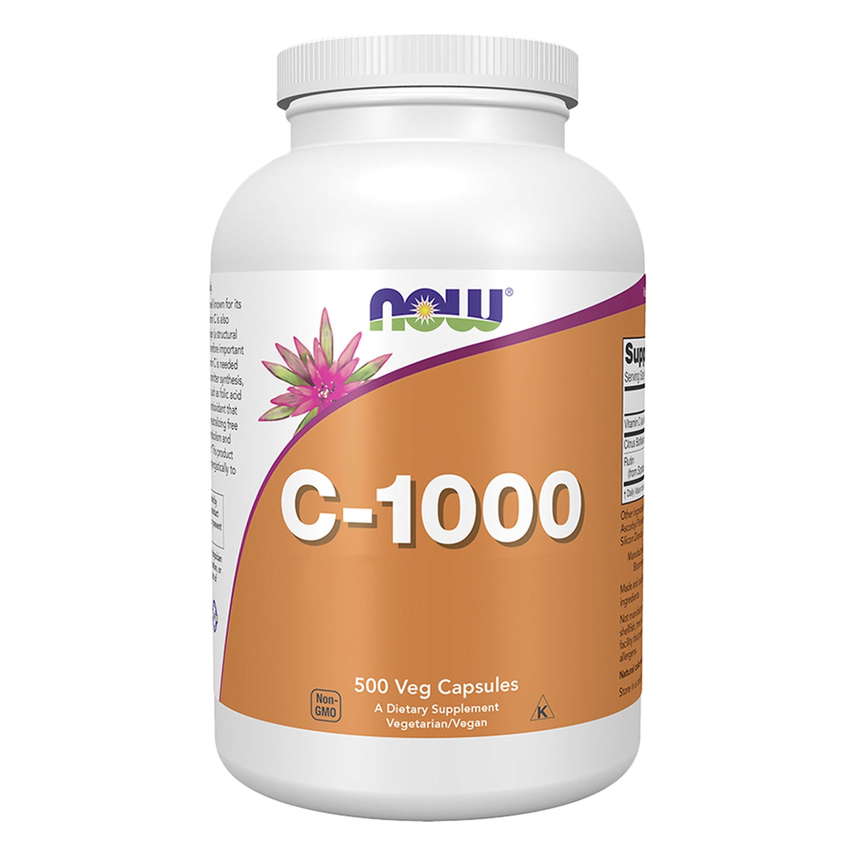 Pot NOW Foods vitamine C-1000 avec bioflavonoïdes gélules, 500 gélules #Contenu_500 gélules