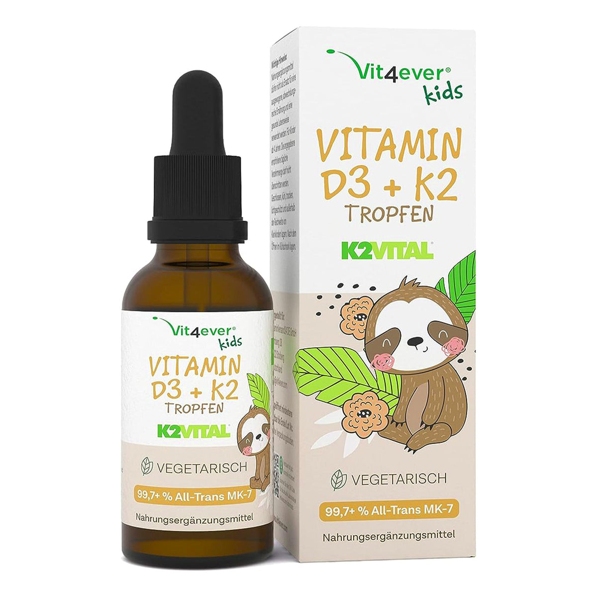 Vit4ever Vitamine D3 + K2 Kids gouttes 10 ml - complément alimentaire pour enfants | acheter en France