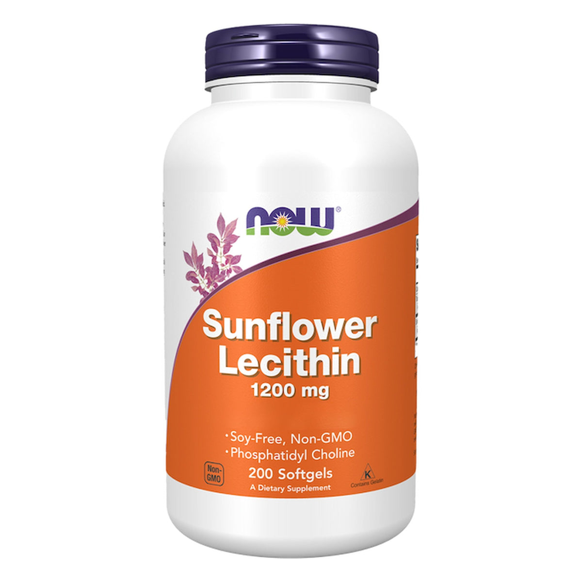 Pot NOW Foods lécithine de tournesol 1200 mg softgels, 200 softgels #Contenu_200 softgels